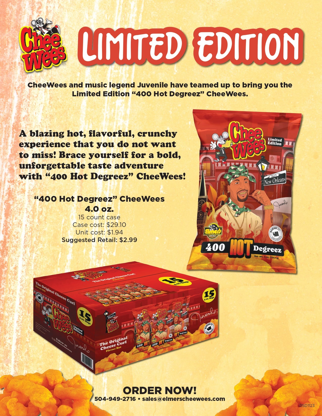 400 Hot Degreez CheeWees – Elmer's Fine Foods, Inc.