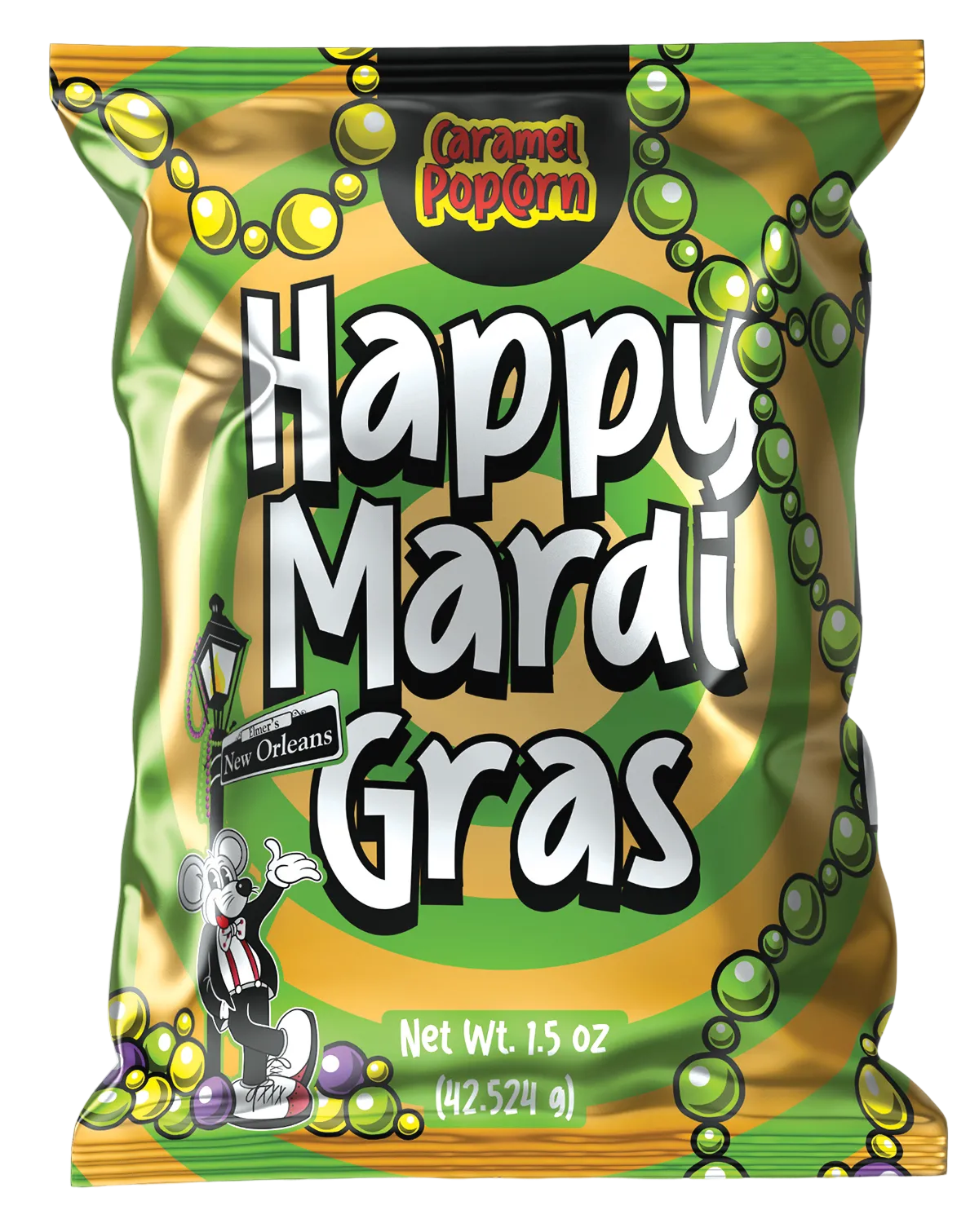 Mardi Gras Caramel Popcorn