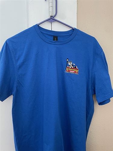 Streetcar CheeWees T-shirt — BLUE – Elmer's Fine Foods, Inc.